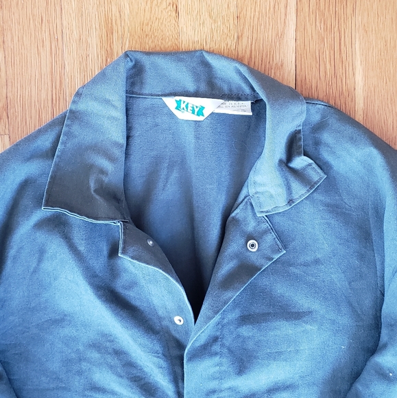 Vintage Key Coverall Made In USA Mechanic One Piece 44 Short Green Distressed - Picture 3 of 11
